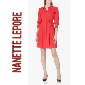 Nanette Lepore Pleated Long sleeve red dress NWT Size 12